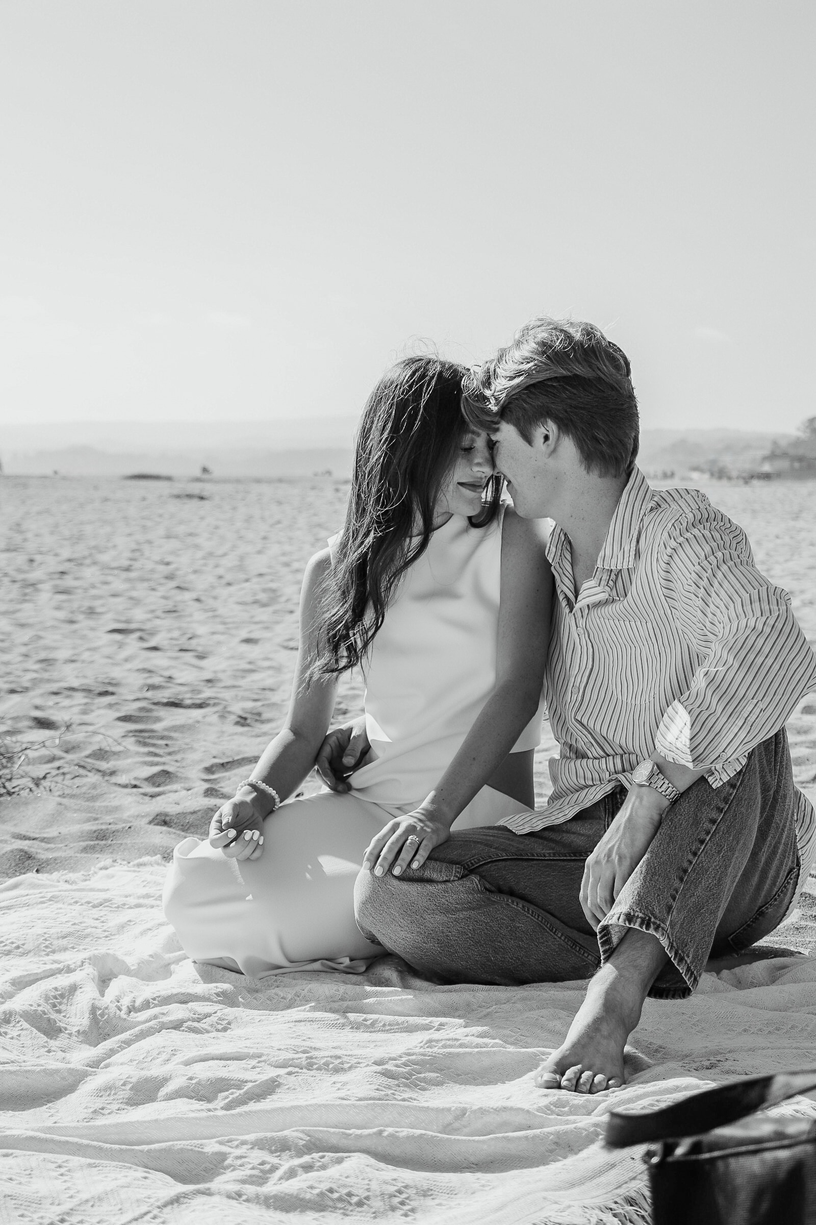 Cole and Bridget — Beach engagement moment